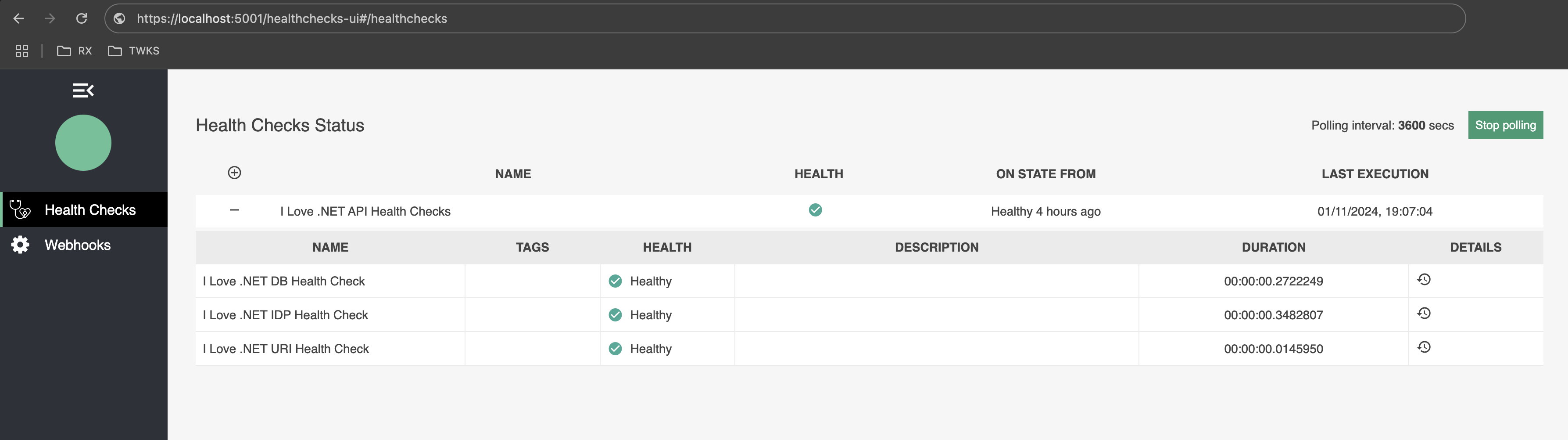 Health Check Dashboard